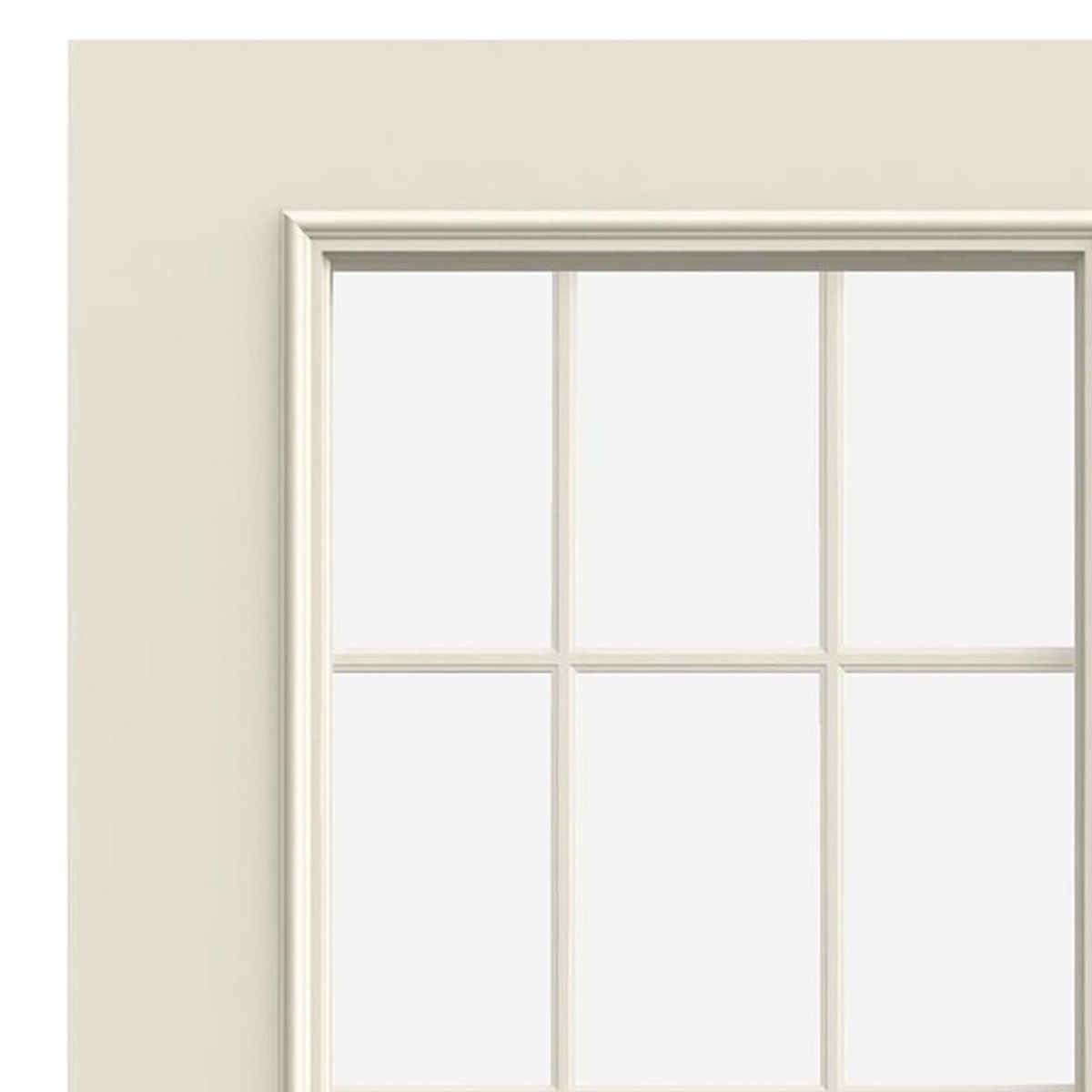HOLZTEK - Puerta Medio Cuerpo Acero Vidrio Termopanel Blanco