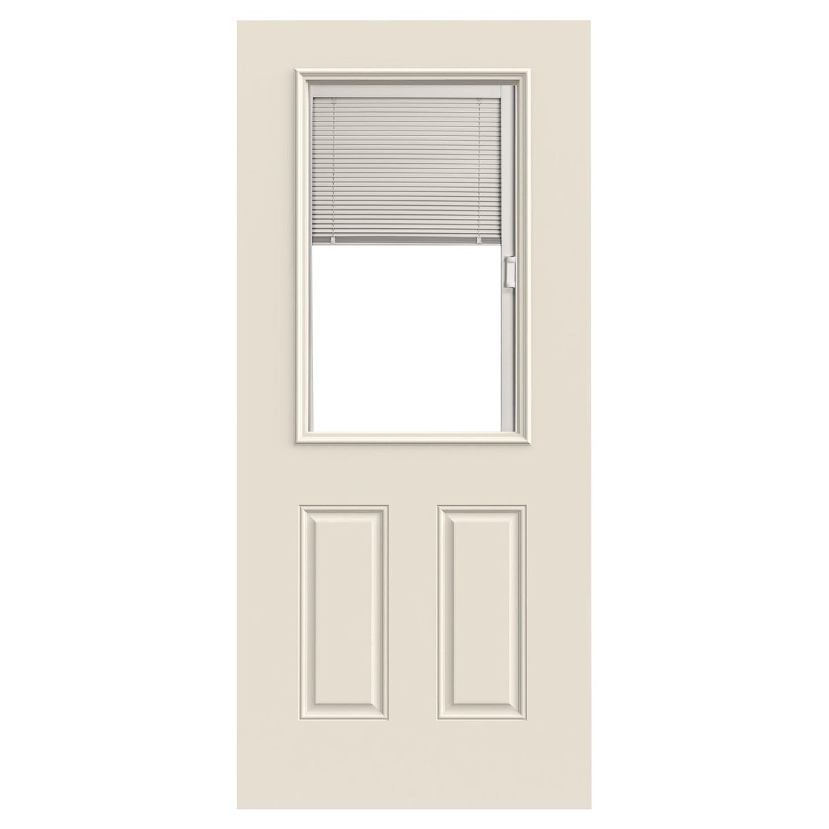HOLZTEK - Puerta con Vidrio Termopanel Acero 80x200 cm Medio Cuerpo con Persiana Blanco