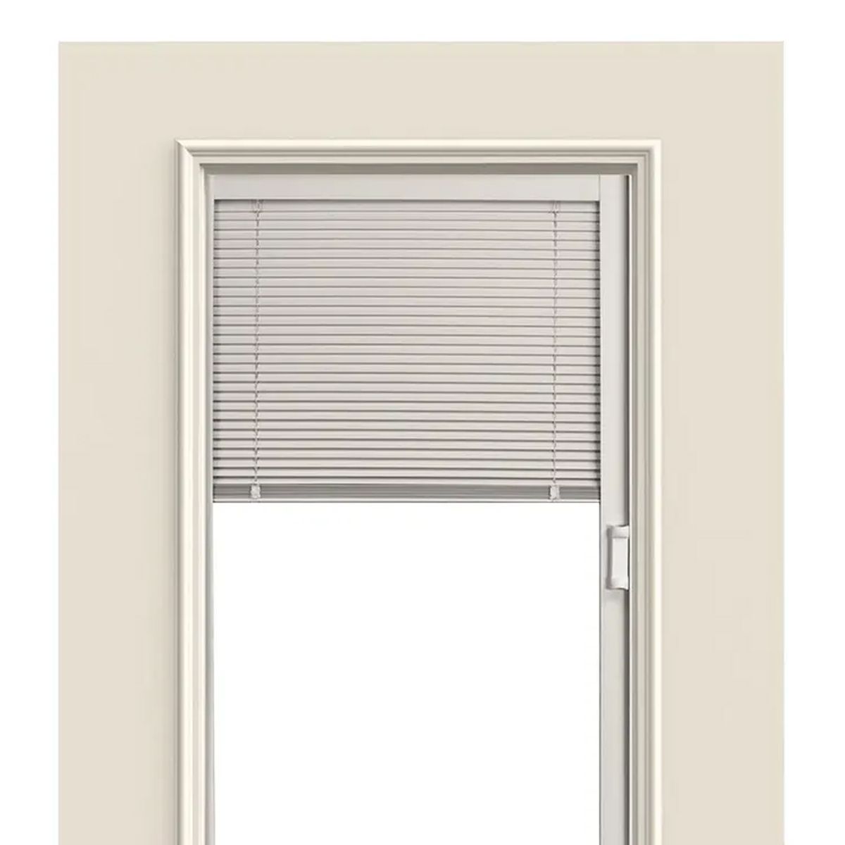HOLZTEK - Puerta con Vidrio Termopanel Acero 80x200 cm Medio Cuerpo con Persiana Blanco