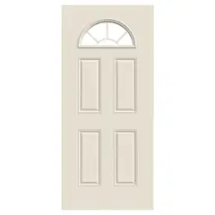 HOLZTEK - Puerta Exterior Acero Media Luna Blanco