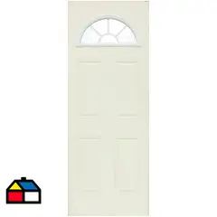 HOLZTEK - Puerta Exterior Acero Media Luna Blanco