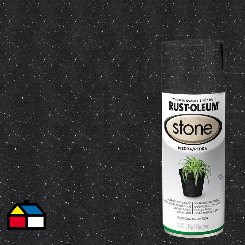 RUST OLEUM - Pintura texturizada en spray piedra 340 ml negro