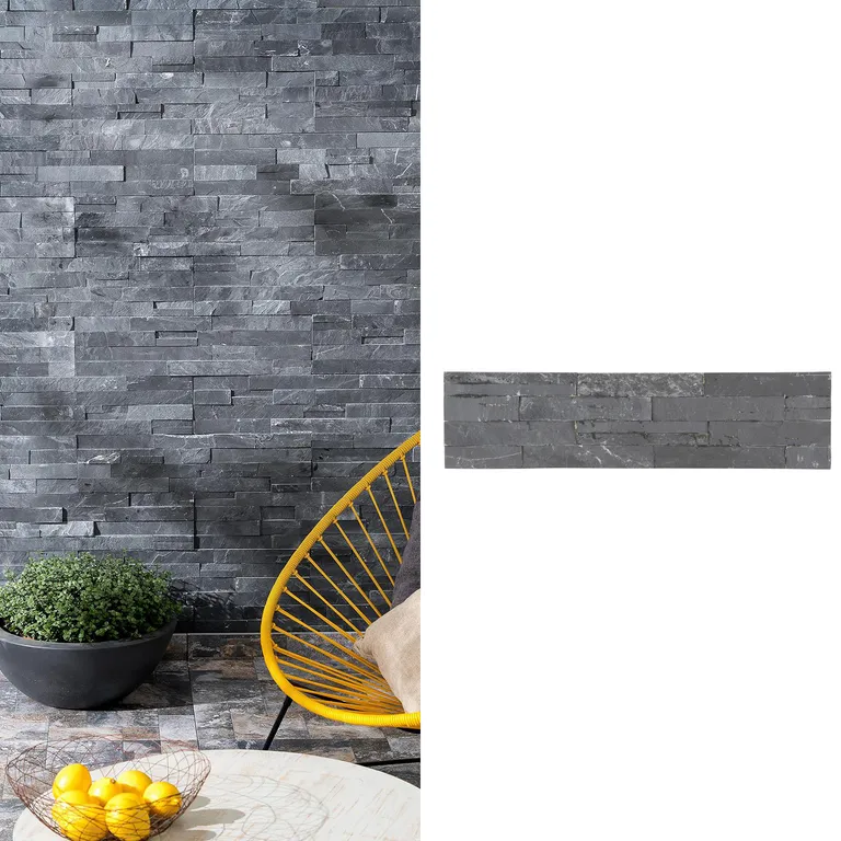 Piedra Natural Mosaico 60x15 cm Negro 0.63 m2 | Sodimac Chile