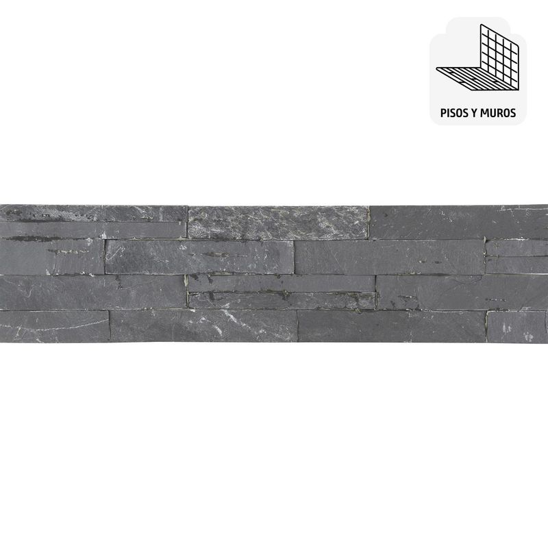 HOLZTEK - Piedra Natural Mosaico 60x15 cm Negro 0.63 m2