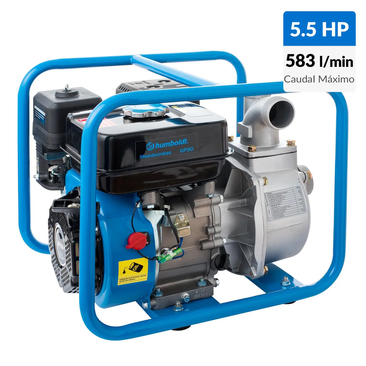 HUMBOLDT - Motobomba a Gasolina 2" 5,5HP 583 L/min