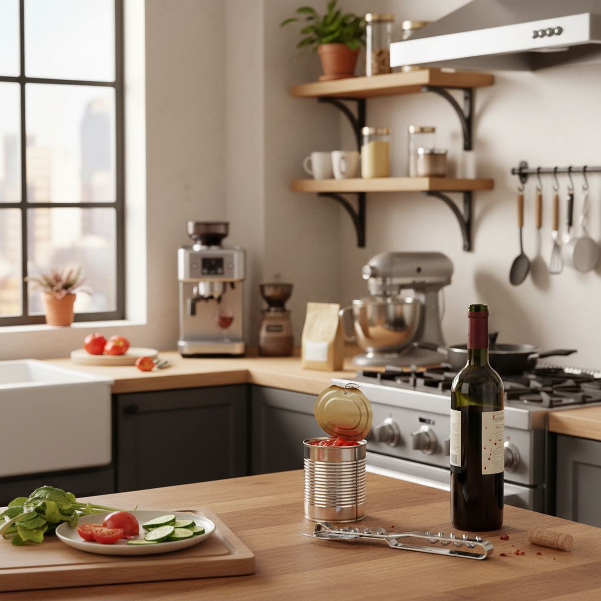 CASA BONITA - Abrelatas descorchador hierro