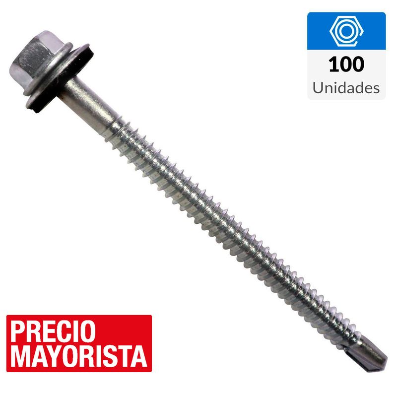MAMUT - Tornillo Autoperforante Cabeza Hexagonal Metal 3 " 12 mm 100 Unidades