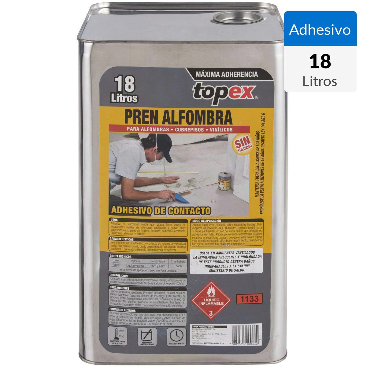 TOPEX - Adhesivo para alfombras 18 l