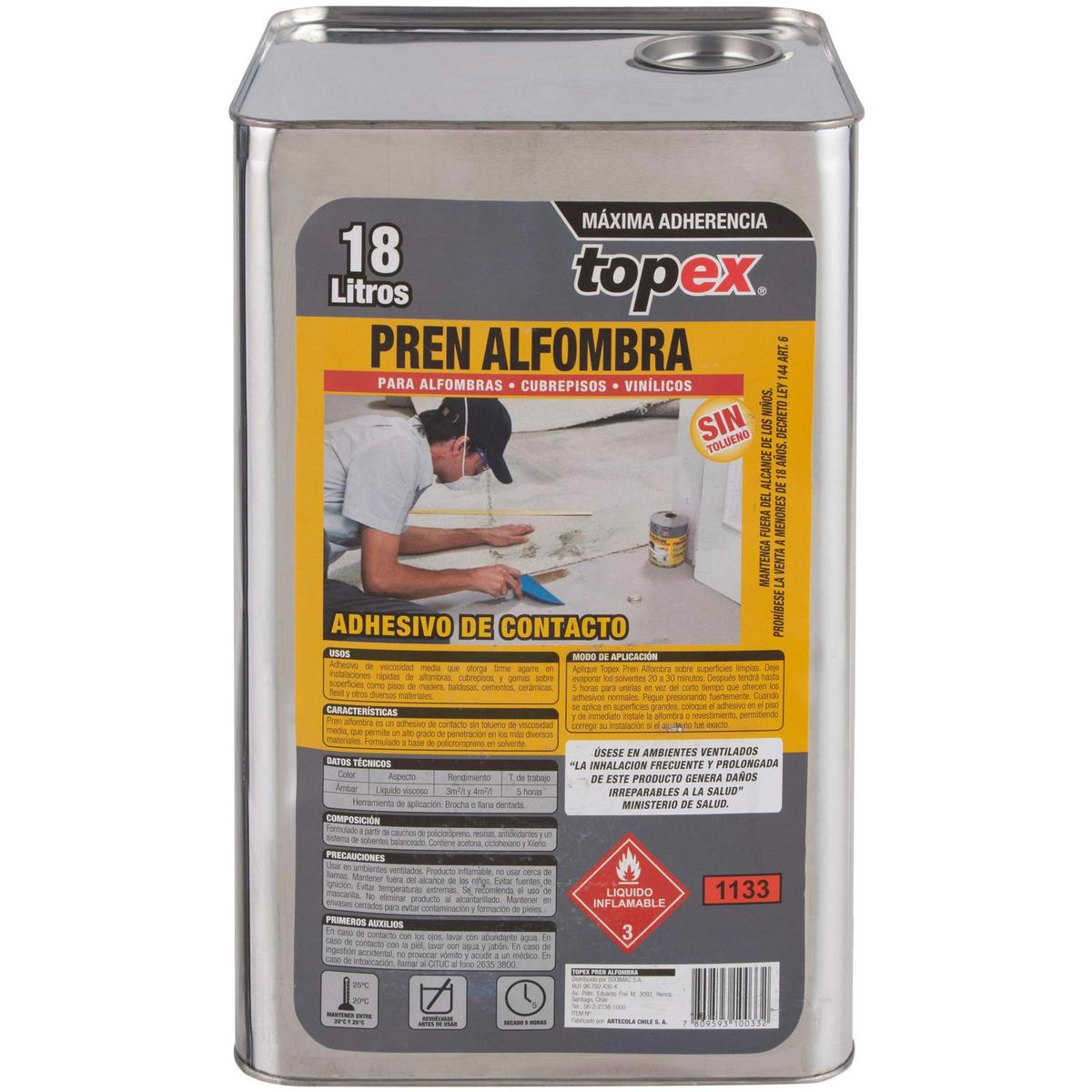 TOPEX - Adhesivo para alfombras 18 l