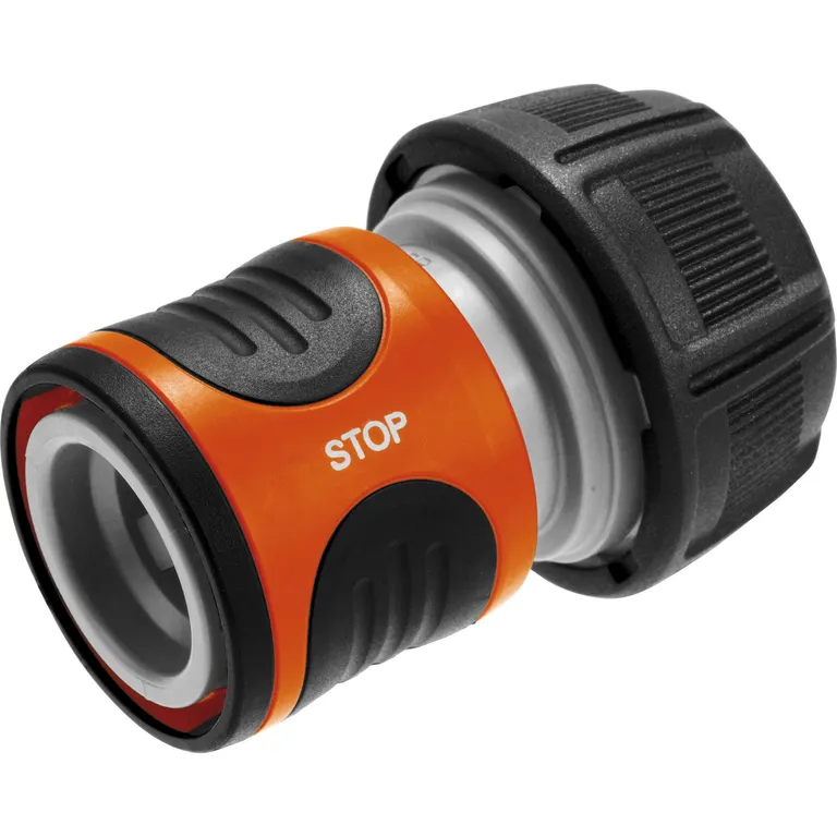 Conector para manguera 3/4" de plástico con stop