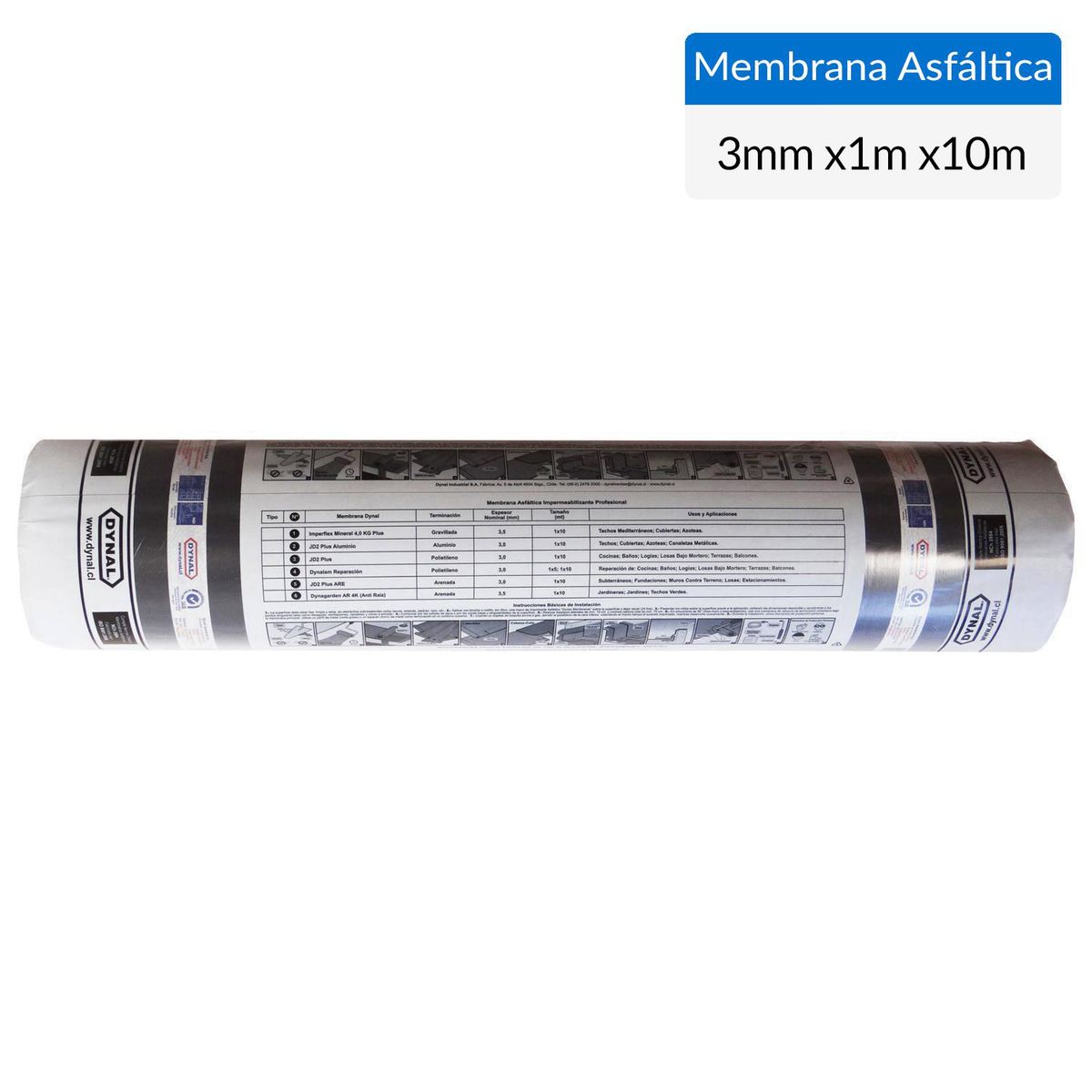 DYNAL - Membrana Asfáltica 1x10 metros JD2 Plus