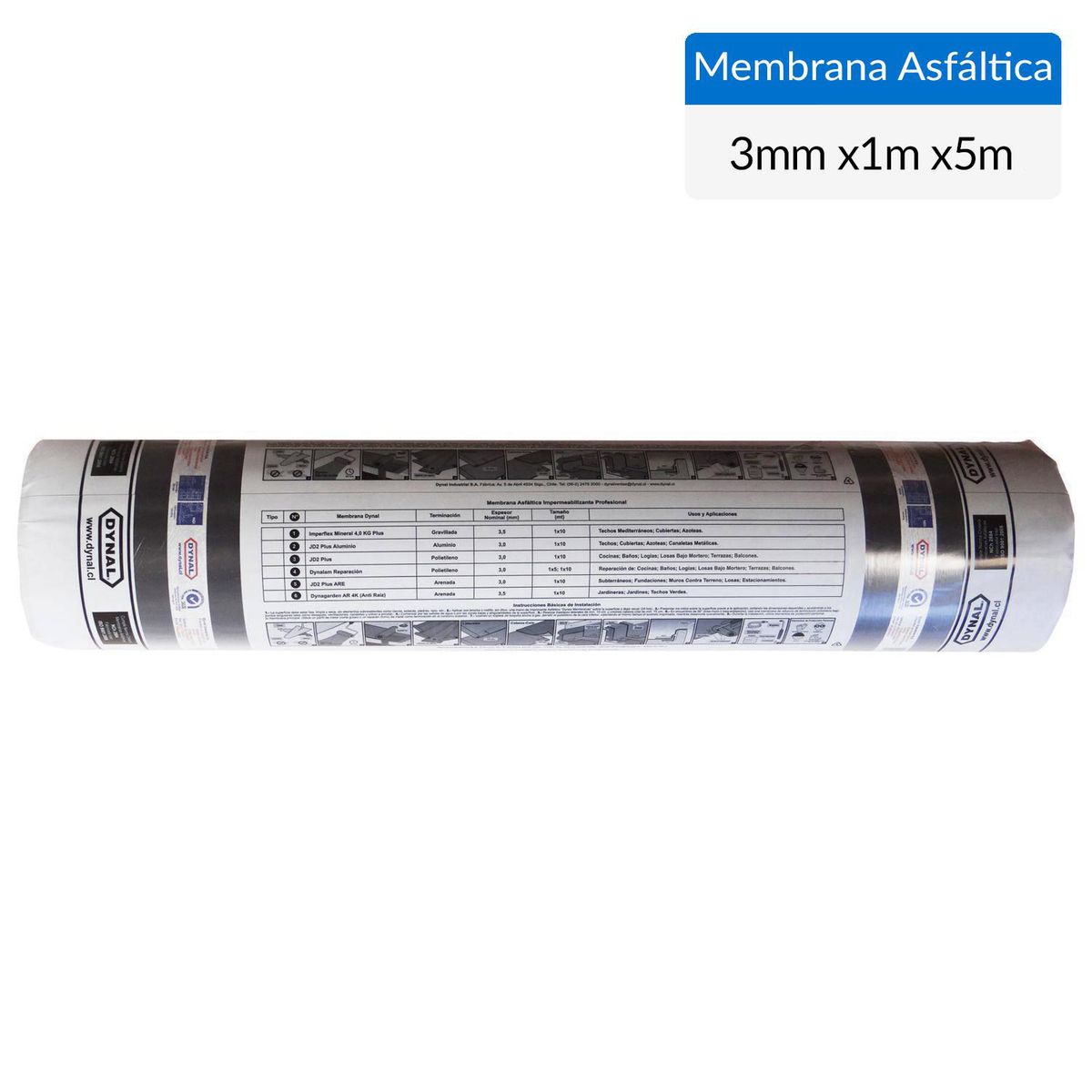 DYNAL - 1 x 5 mt Membrana Asfáltica