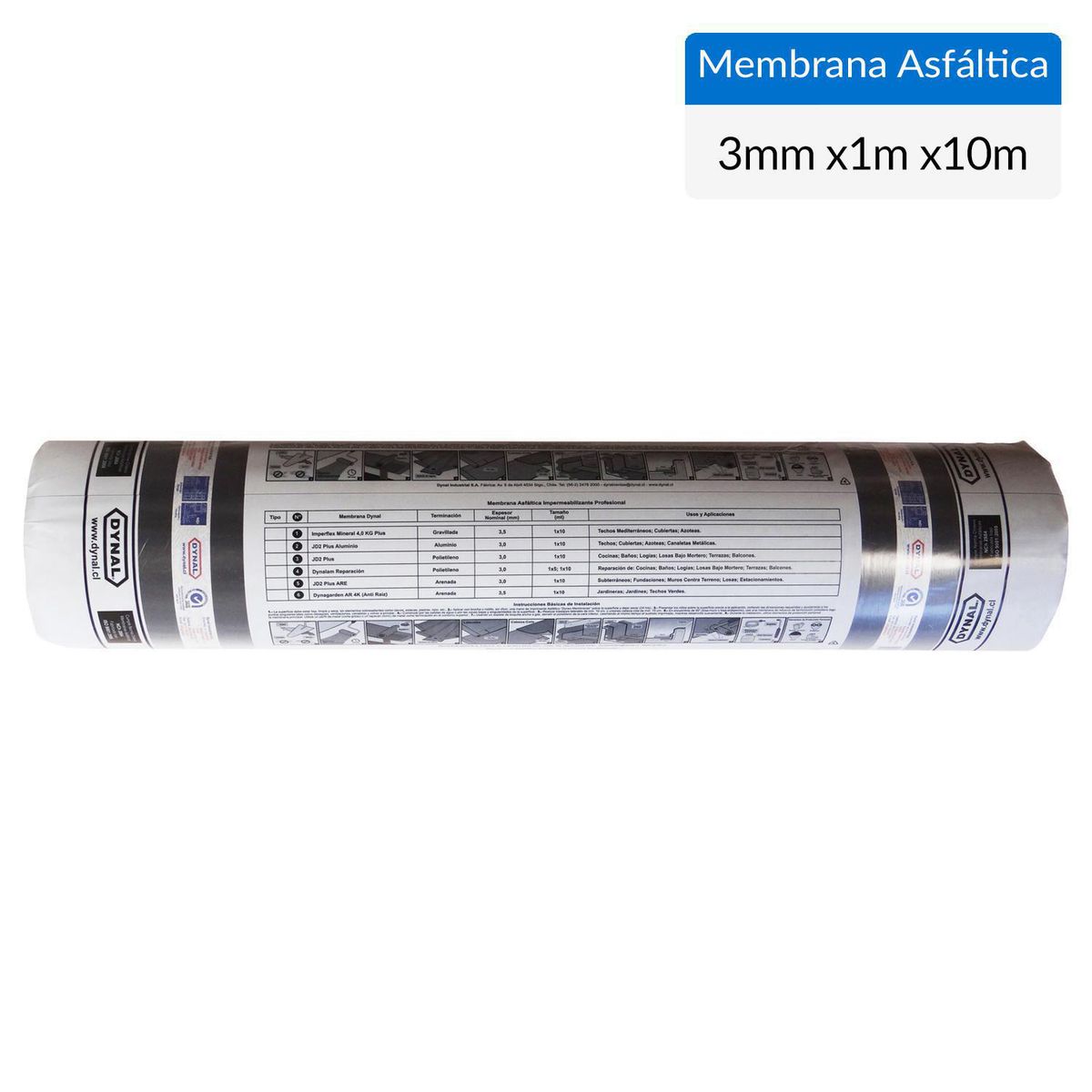 DYNAL - 1 x 10 mt Membrana Asfáltica Plus Arena