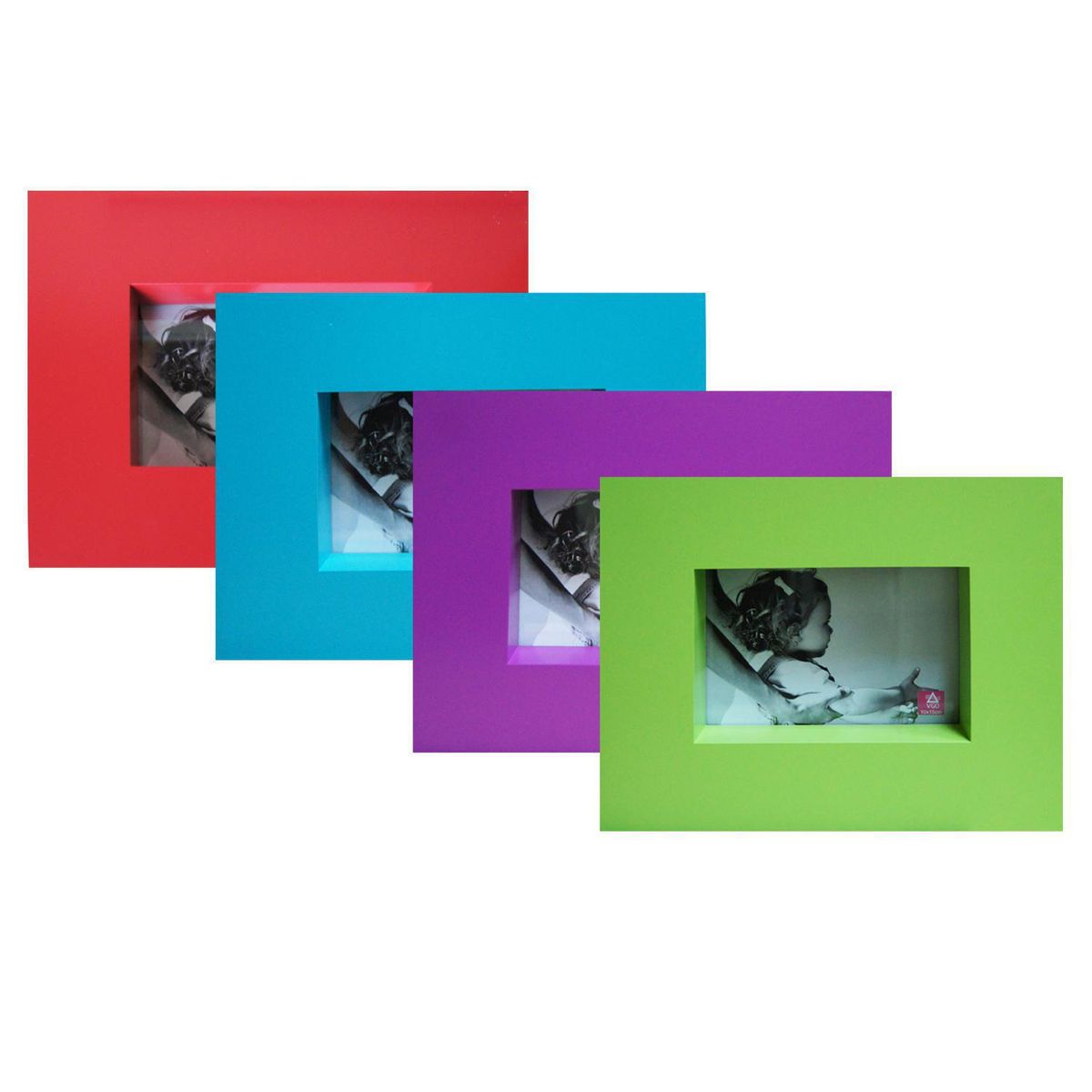 VGO - Marco de Foto Box 15x10 cm Colores Variados Plástico