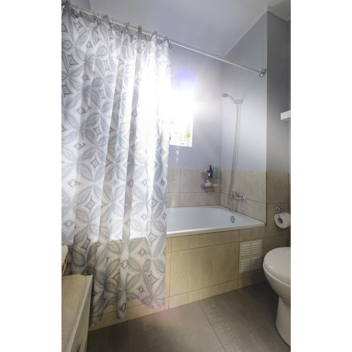 INDEGAL - Barra de cortina 2 m metal blanco