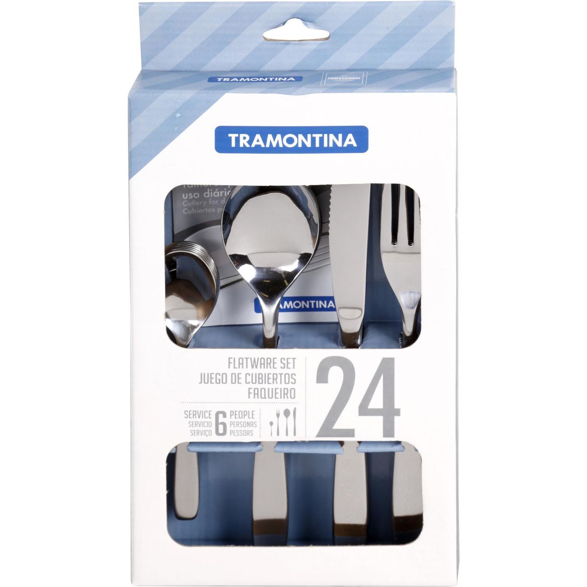 TRAMONTINA - Set 24 Cubiertos Acero Inoxidable para 6 personas