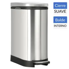 JUST HOME COLLECTION - Basurero 10 Litros Acero Inoxidable Gris