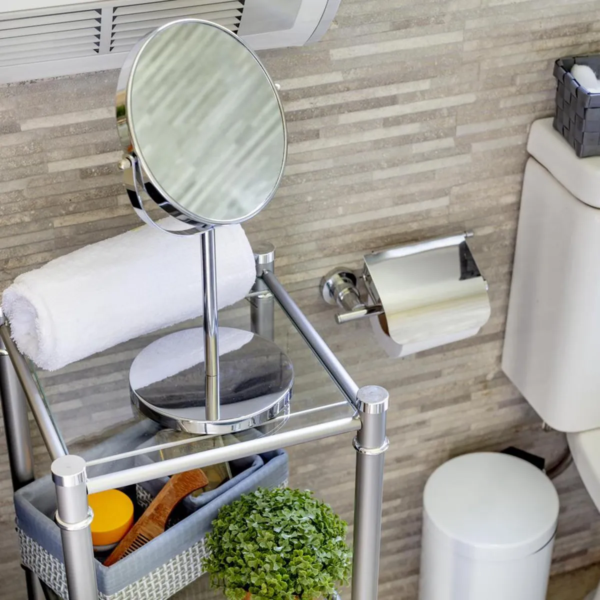 JUST HOME COLLECTION - Espejo cosmético 17 cm cromado