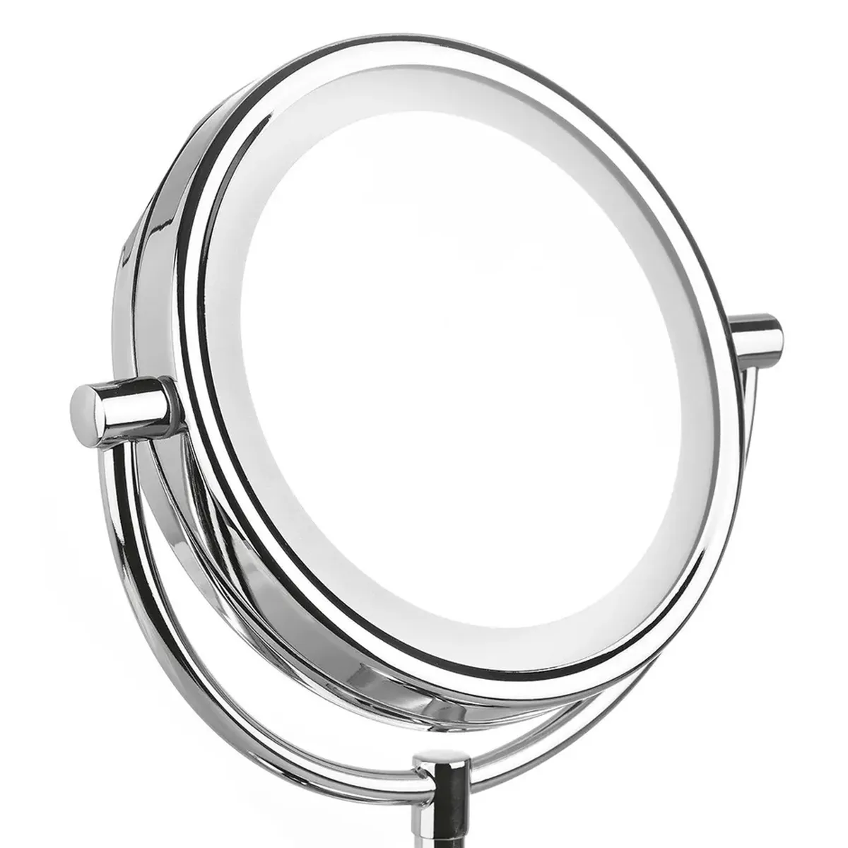 JUST HOME COLLECTION - Espejo cosmético con luz 13 cm cromado