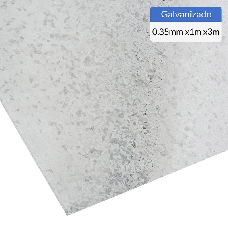 BOLKOW - Plancha Acero Galvanizado Liso 0.35 mm 100x300 cm Gris