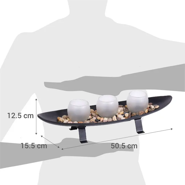 JUST HOME COLLECTION - Portavela 12,5x15,5x50,5 cm negro