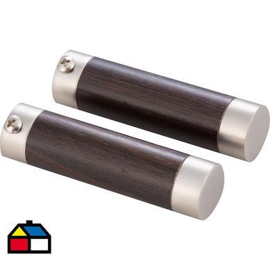 Set de terminales para barra de cortina 19 mm 2 unidades satinado