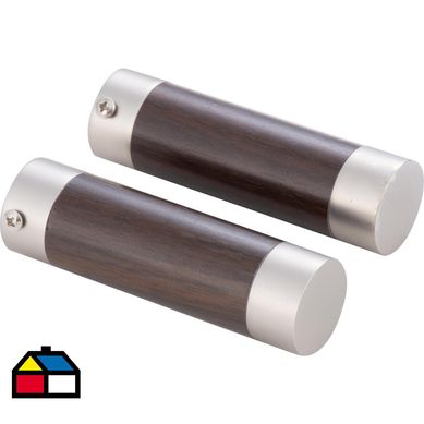 Set de terminales para barra de cortina 28 mm 2 unidades satinado