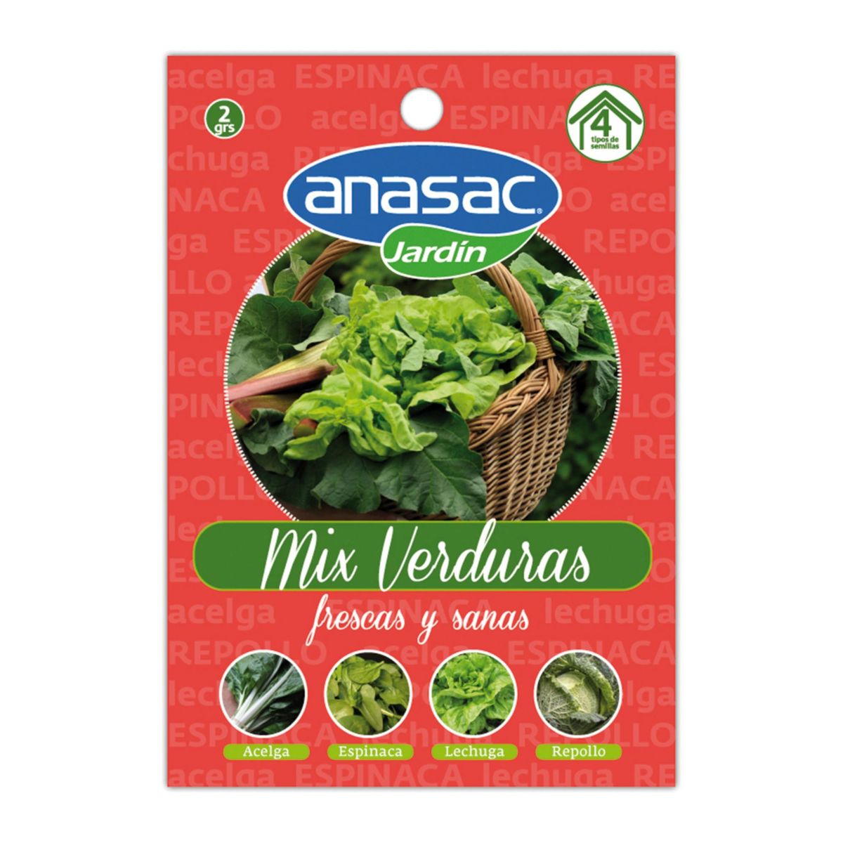 ANASAC - Mix Semillas de Verduras 2 gr Sachet