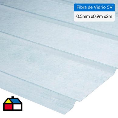 Plancha fibra de vidrio 5V natural 0.5mmx0.90mx2.0m