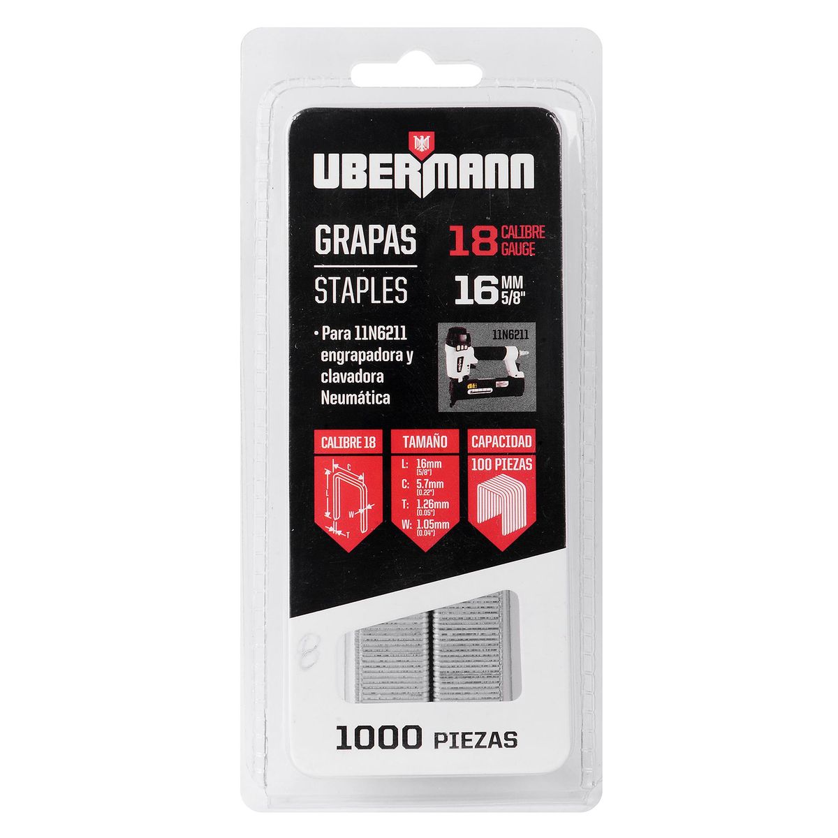 UBERMANN - Grampas 16 mm 1000 piezas