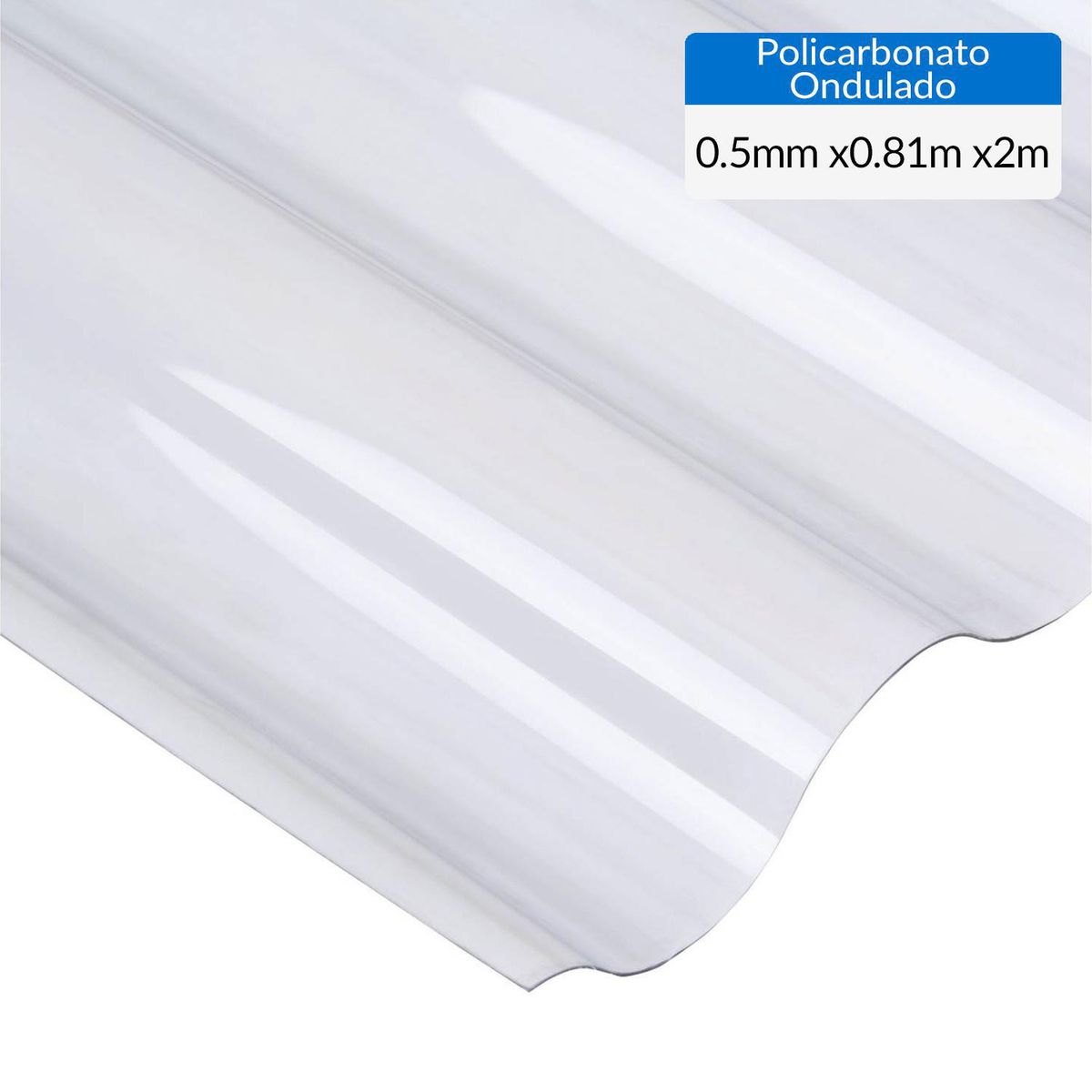 DVP - Plancha Policarbonato Reciclado Ondulada 0.5 mm 81x200 cm Humo