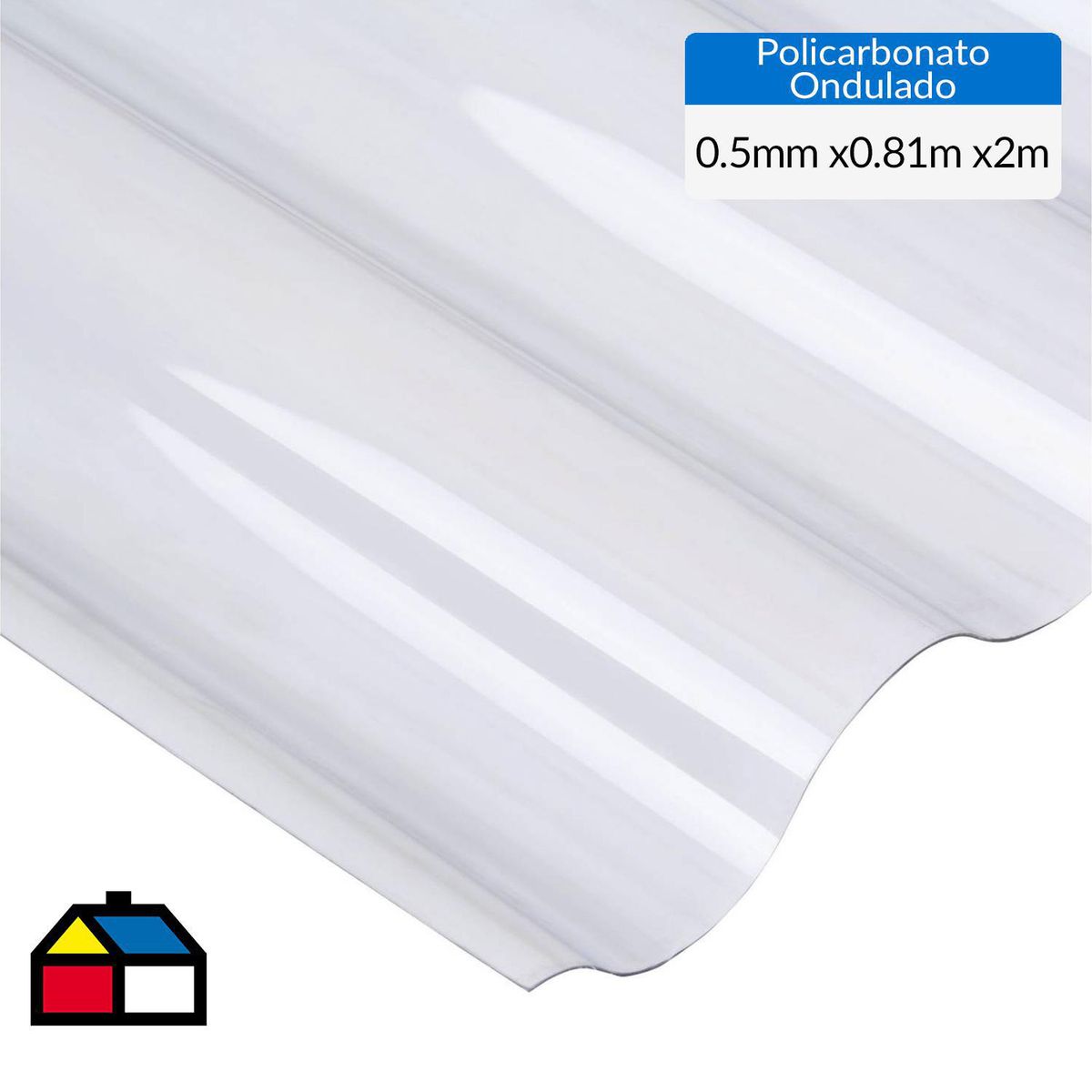 DVP - Plancha Policarbonato Reciclado Ondulada 0.5 mm 81x200 cm Humo