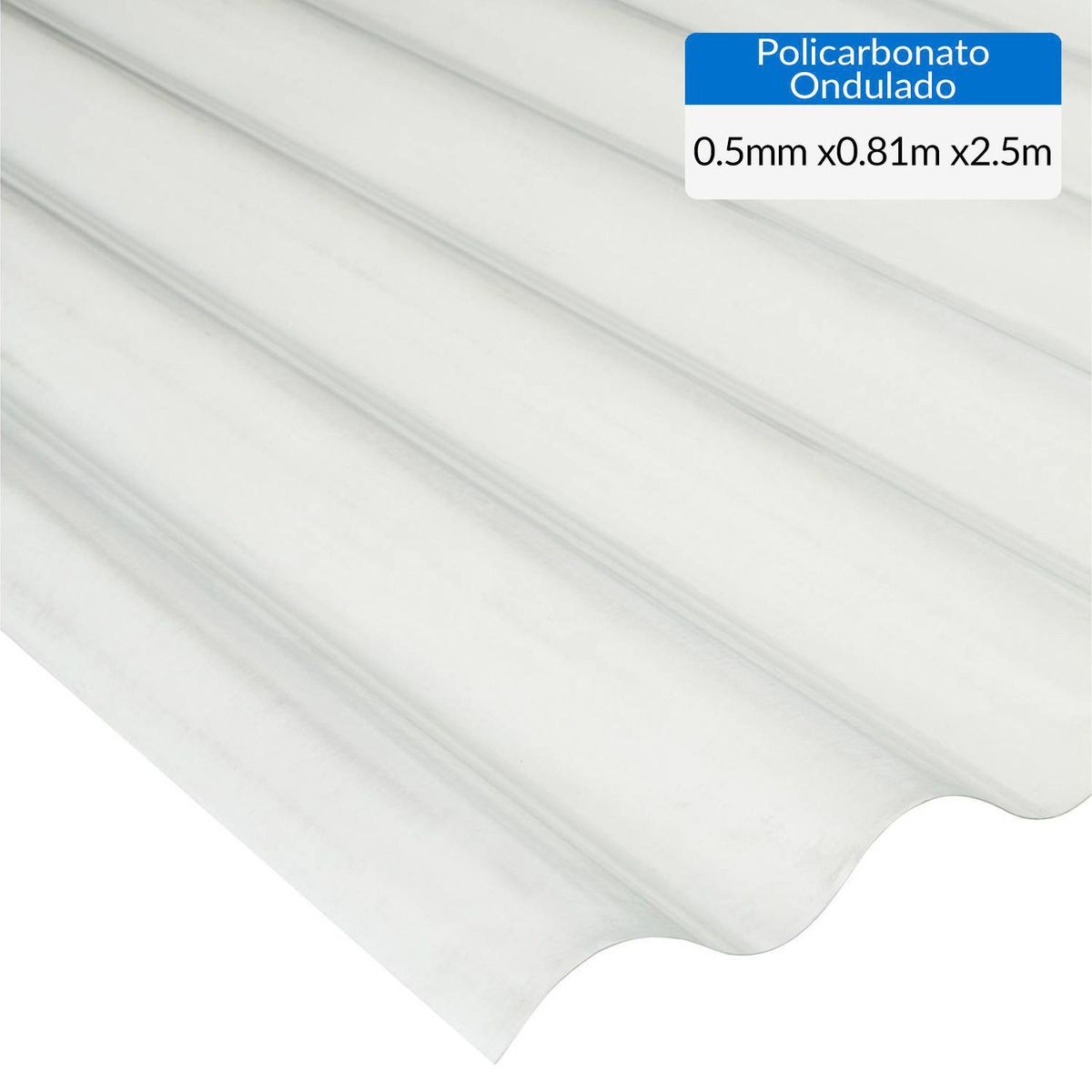 DVP - Plancha Policarbonato Reciclado Ondulada 0.5 mm 81x250 cm Humo