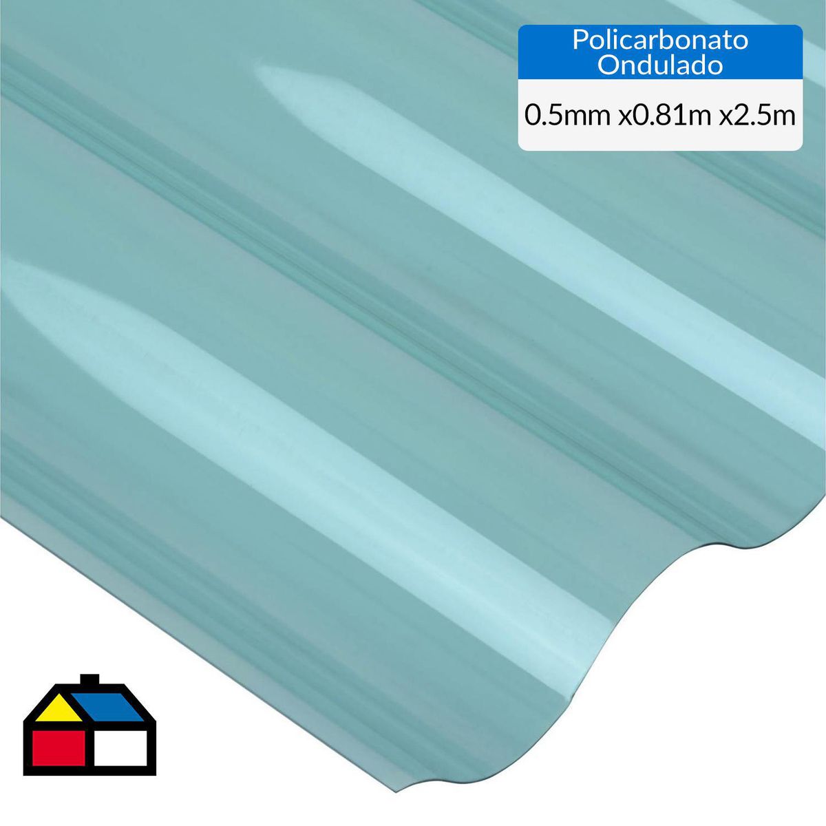 DVP - Plancha Policarbonato Reciclado Ondulada 0.5 mm 81x250 cm Verde