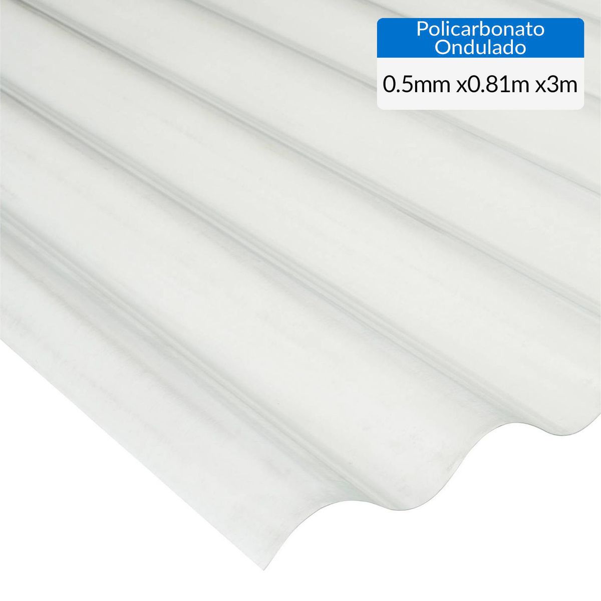 DVP - Plancha Policarbonato Reciclado Ondulada 0.5 mm 81x300 cm Humo