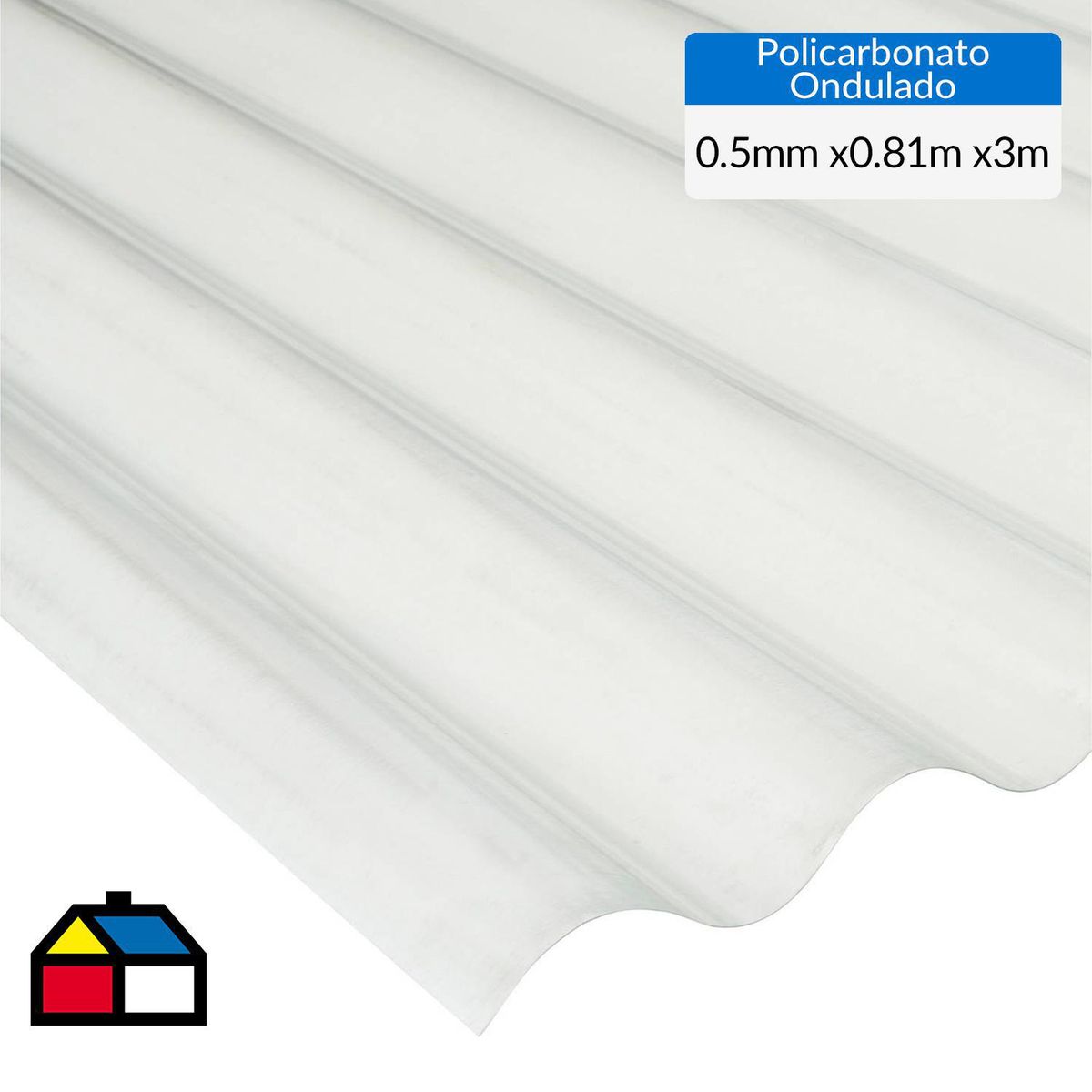 DVP - Plancha Policarbonato Reciclado Ondulada 0.5 mm 81x300 cm Humo