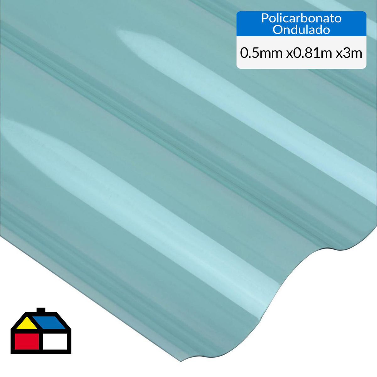 DVP - Plancha Policarbonato Reciclado Ondulada 0.5 mm 81x300 cm Verde