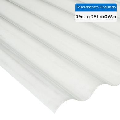 0.5mmx0.81mx3.66m Policarbonato Reciclado Ondulado / Ondugrean / Humo