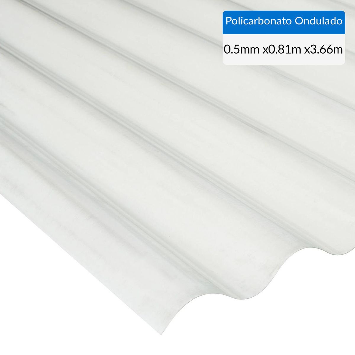 DVP - Plancha Policarbonato Reciclado Ondulada 0.5 mm 81x366 cm Humo