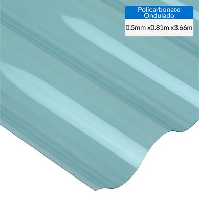 0.5mmx0.81mx3.66m Policarbonato Reciclado Ondulado/Ondugrean/Verde