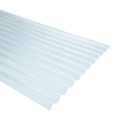Plancha fibra de vidrio ondulada natural 0.5mmx0.85mx2.50m