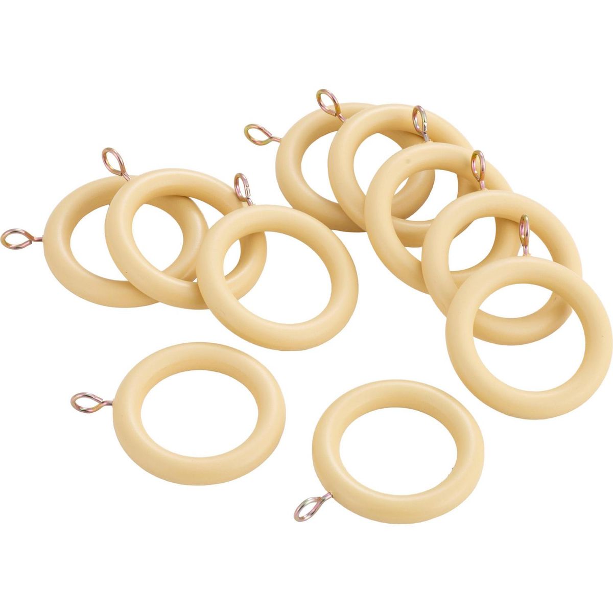JUST HOME COLLECTION - Set de argollas para cortina 19 mm 10 unidades natural