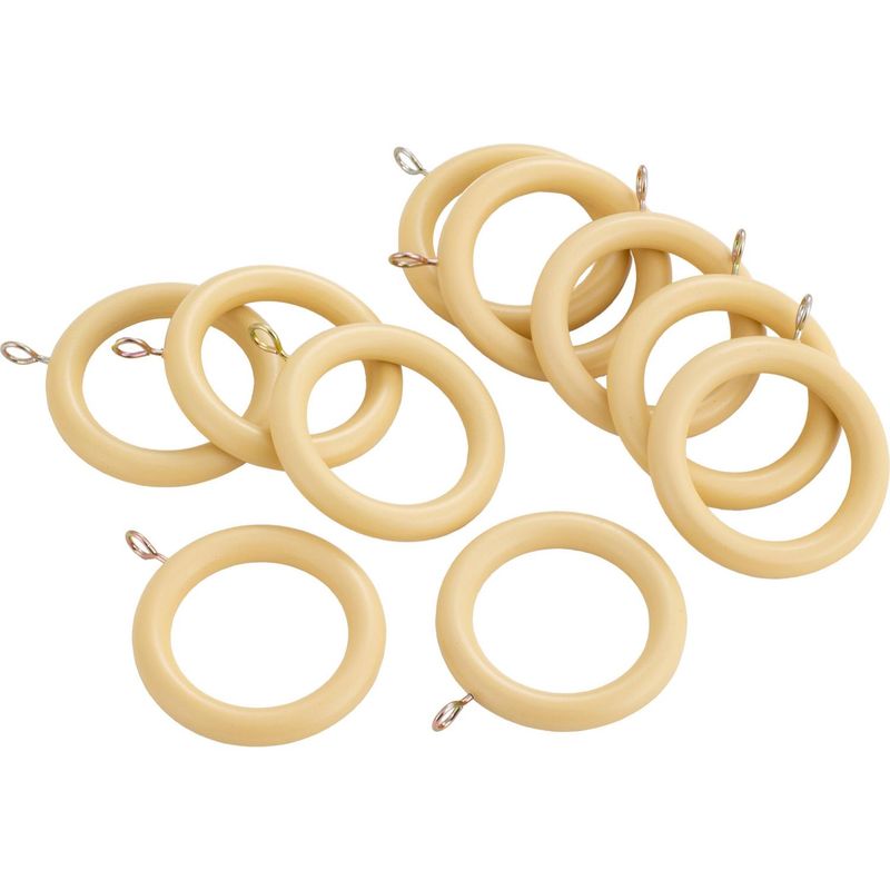 JUST HOME COLLECTION - Set de argollas para cortina 28 mm 10 unidades natural