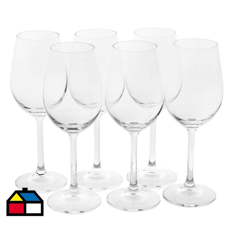LIBBEY - Set de 6 copas para vino vidrio 547 ml