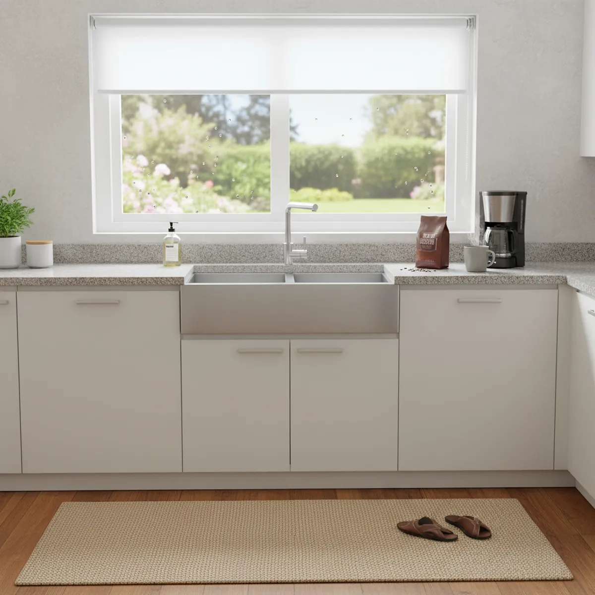 JUST HOME COLLECTION - Cortina Roller Black Out Blanco