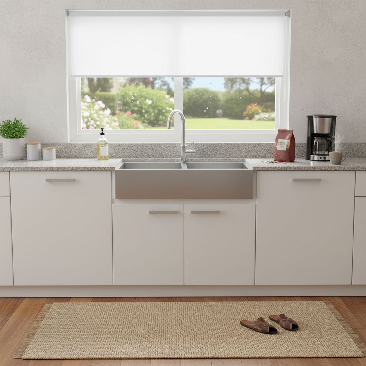 JUST HOME COLLECTION - Cortina Roller Black Out Blanco