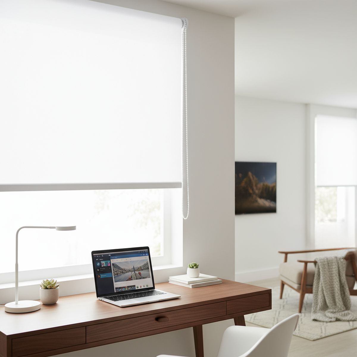 JUST HOME COLLECTION - Cortina Roller Black Out Blanco