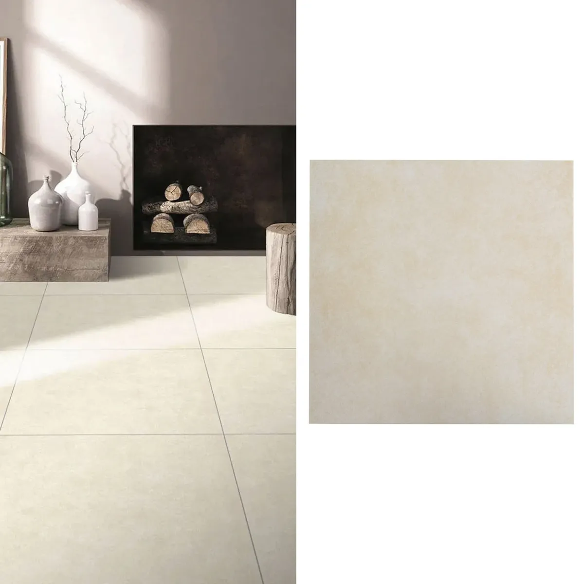 HOLZTEK - Gres Porcelánico 60x60 cm Rustico Beige 1.44 m2