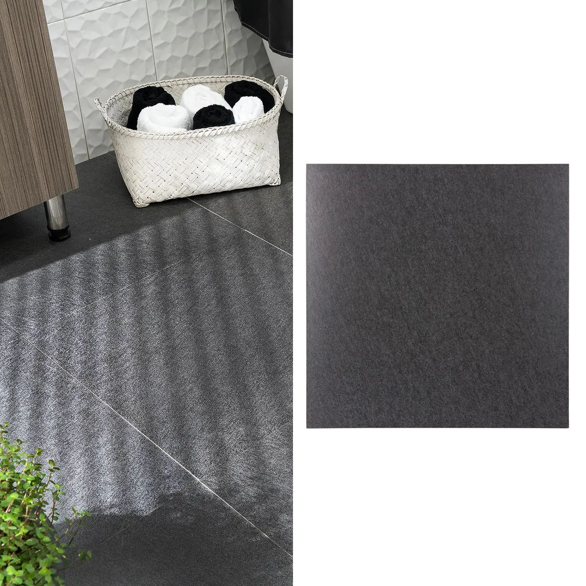 HOLZTEK - Gres Porcelánico 60x60 cm Rustico Negro 1.44 m2