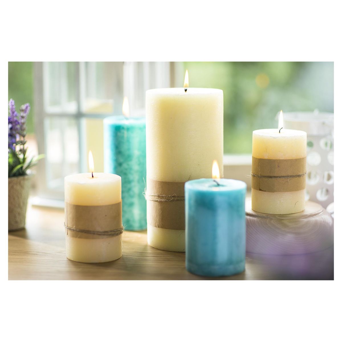 JUST HOME COLLECTION - Vela decorativa 7x10 cm turquesa